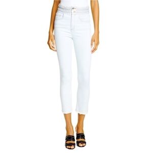 Veronica Beard: Carly Kick Flare Braided Waist Jeans